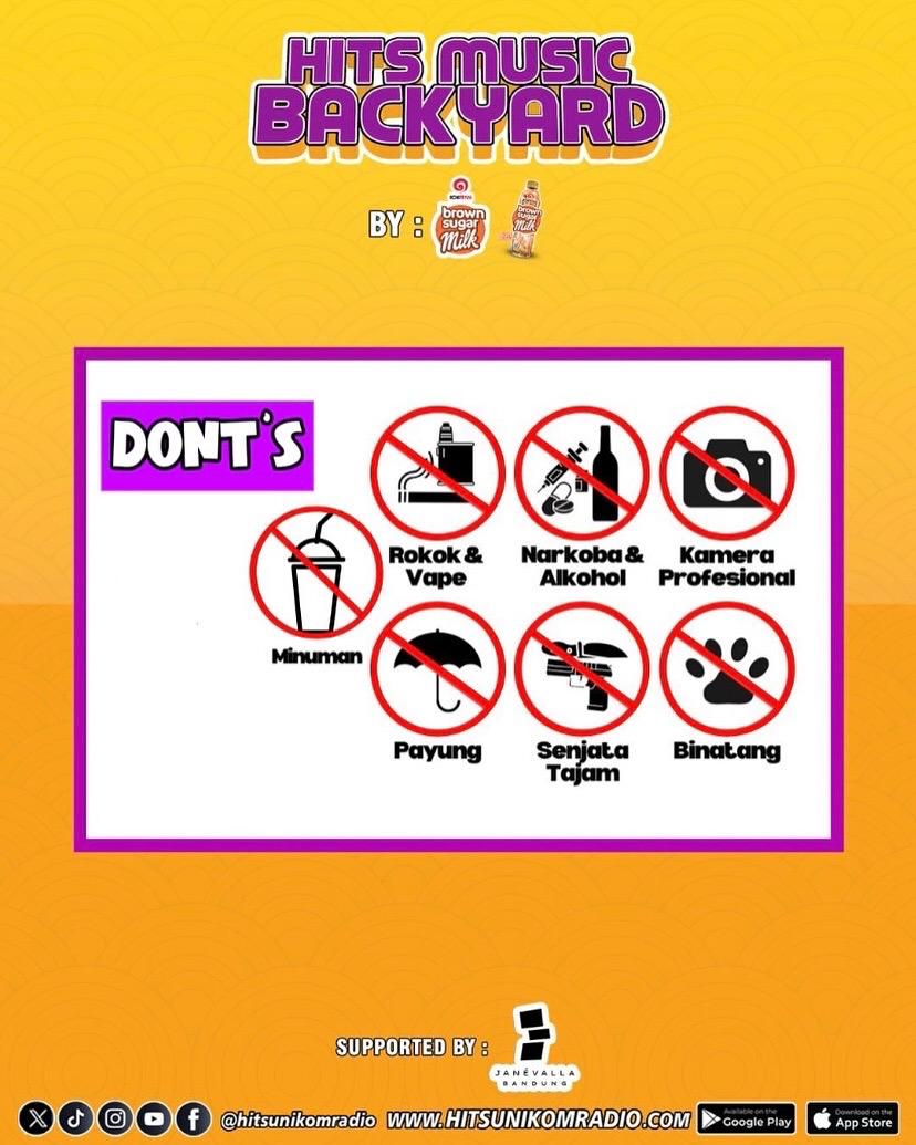 Apa yang boleh dan gak boleh saat Hits Music Backyard nanti? Yukkk cek postingan di atasss🫶🏼
#HitsUnikomRadio #RadioAnakMuda #KonserBandung #HitsMusicBackyard #EventBandung #SemuaHitsAdaDisini #RadioPalingHitsDiBandung