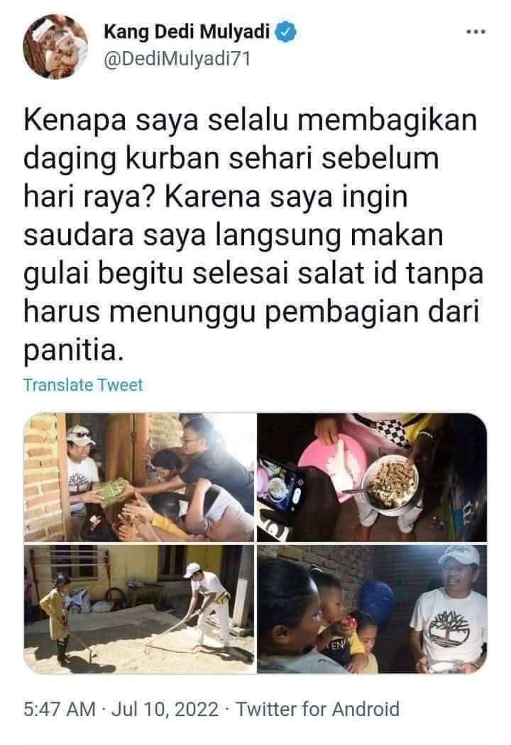 Beragama itu harus dengan Ilmu biar tidah Sesat dan menyesatkan Ajaran yang sudah ada.

Alih2 ingin terlihat Dermawan, tapi justru malah terlihat bodoh.

Simak!
Pembagian daging Qurban sebelum Idul Adha, tidak di perbolehkan