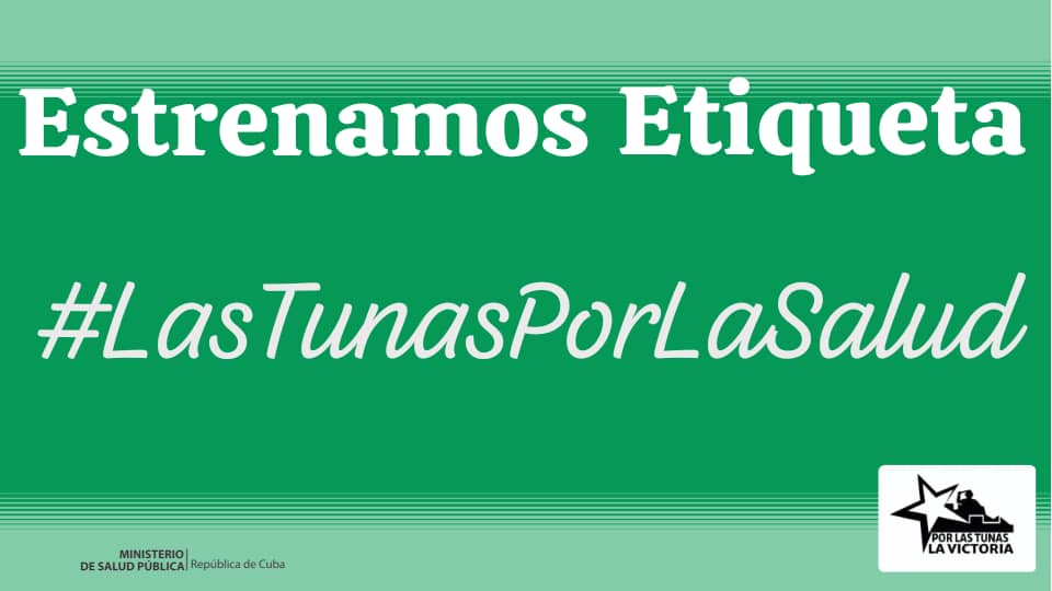 ‼️ATENCIÓN‼️

La Salud Pública en Las Tunas estrena su etiqueta identificativa que representará al sector en las redes sociodigitales a través de sus cuentas y perfiles.

#LasTunasPorLaSalud será a partir de hoy nuestro Hashtag (#) en el combate.

#LasTunasPorLaSalud