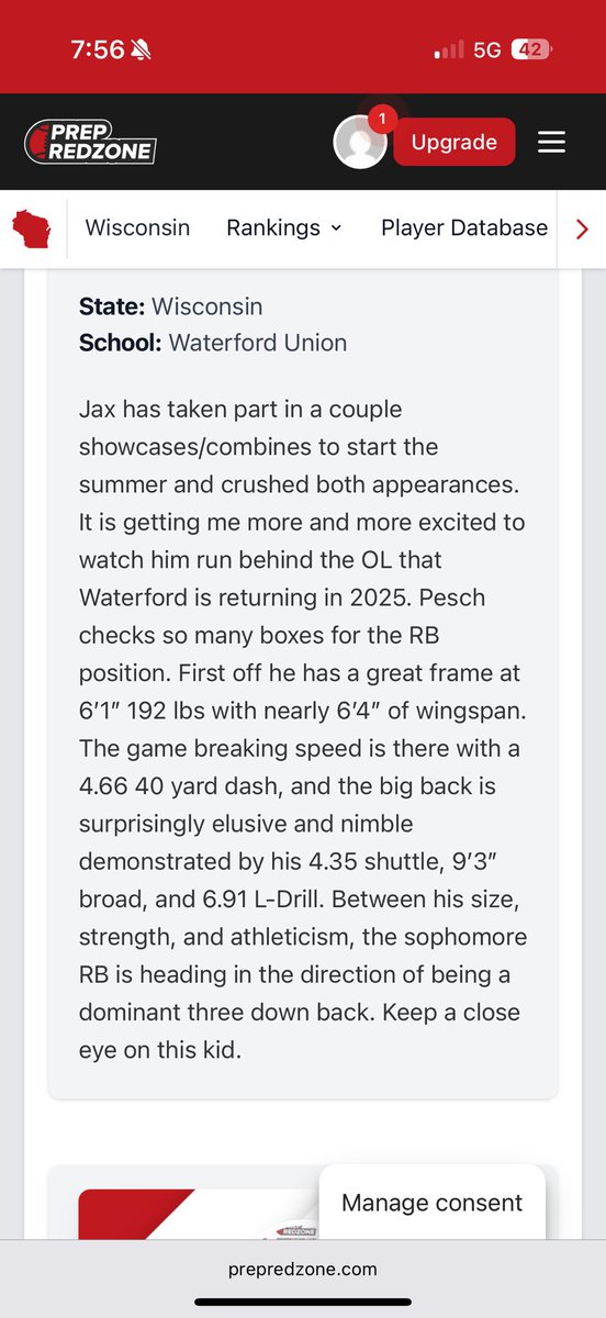 Jax Pesch 2027 (@jaxpesch) on Twitter photo Thank you <a href="/MJ_NFLDraft/">Mark Johnson</a> <a href="/PrepRedzoneWI/">Prep Redzone Wisconsin</a> for the recognition of my performance at the PrepRedzone showcase. Only up from here!
<a href="/FbWaterfor16704/">Waterford Wolverines FB</a> <a href="/BrentThoen/">Brent Thoen</a> <a href="/Trinka63/">Jeff Trinka</a> <a href="/mwfbrecruiting/">Midwest Football Recruiting</a> <a href="/RecruitNationUS/">Recruit Nation</a> Thank you <a href="/MJ_NFLDraft/">Mark Johnson</a> <a href="/PrepRedzoneWI/">Prep Redzone Wisconsin</a> for the recognition of my performance at the PrepRedzone showcase. Only up from here!
<a href="/FbWaterfor16704/">Waterford Wolverines FB</a> <a href="/BrentThoen/">Brent Thoen</a> <a href="/Trinka63/">Jeff Trinka</a> <a href="/mwfbrecruiting/">Midwest Football Recruiting</a> <a href="/RecruitNationUS/">Recruit Nation</a>