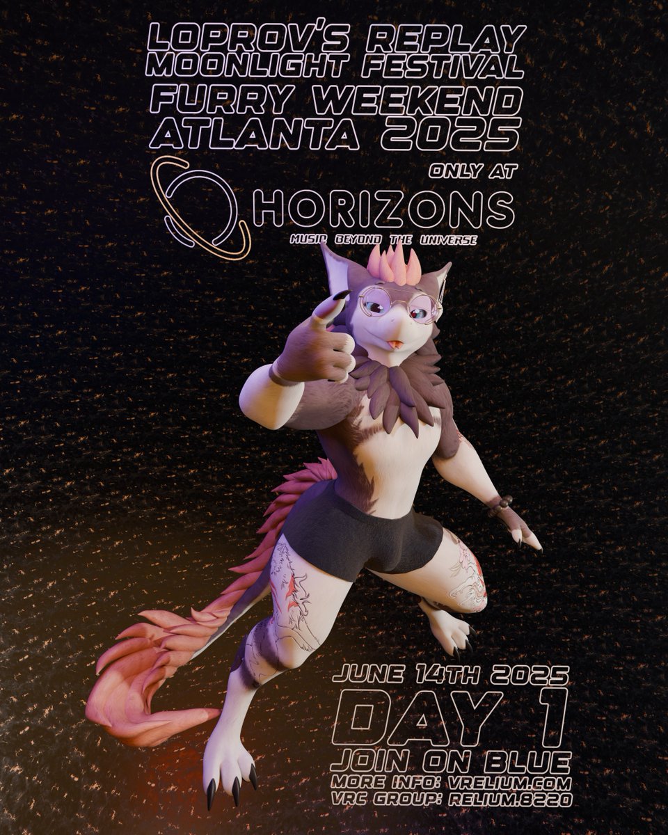 As promised, I'm replaying the performance at @furryweekend's Moonlight Festival  - This one's for those who wanted to be there with us

Only at <a href="/vrelium/">Vrelium</a> Horizons, June 14th 2025 EST, join on blue