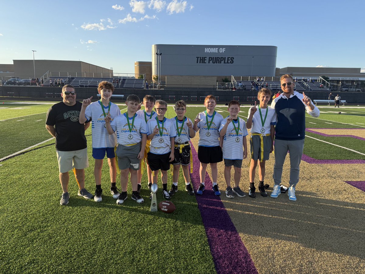 DrC_WKU's tweet image. Big win for my son’s flag football team this evening! They are “Super Bowl” champs! Thanks @mr_ghsf for another fun season.