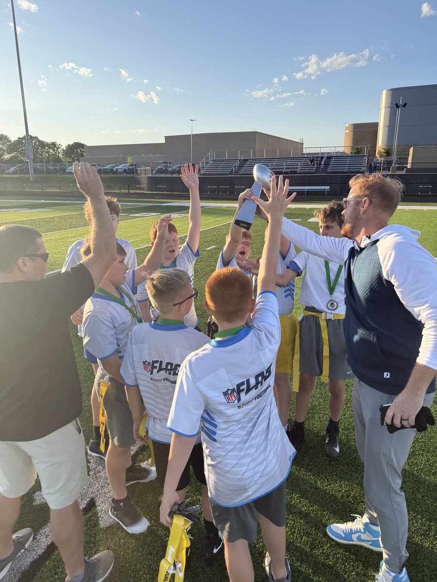 DrC_WKU's tweet image. Big win for my son’s flag football team this evening! They are “Super Bowl” champs! Thanks @mr_ghsf for another fun season.