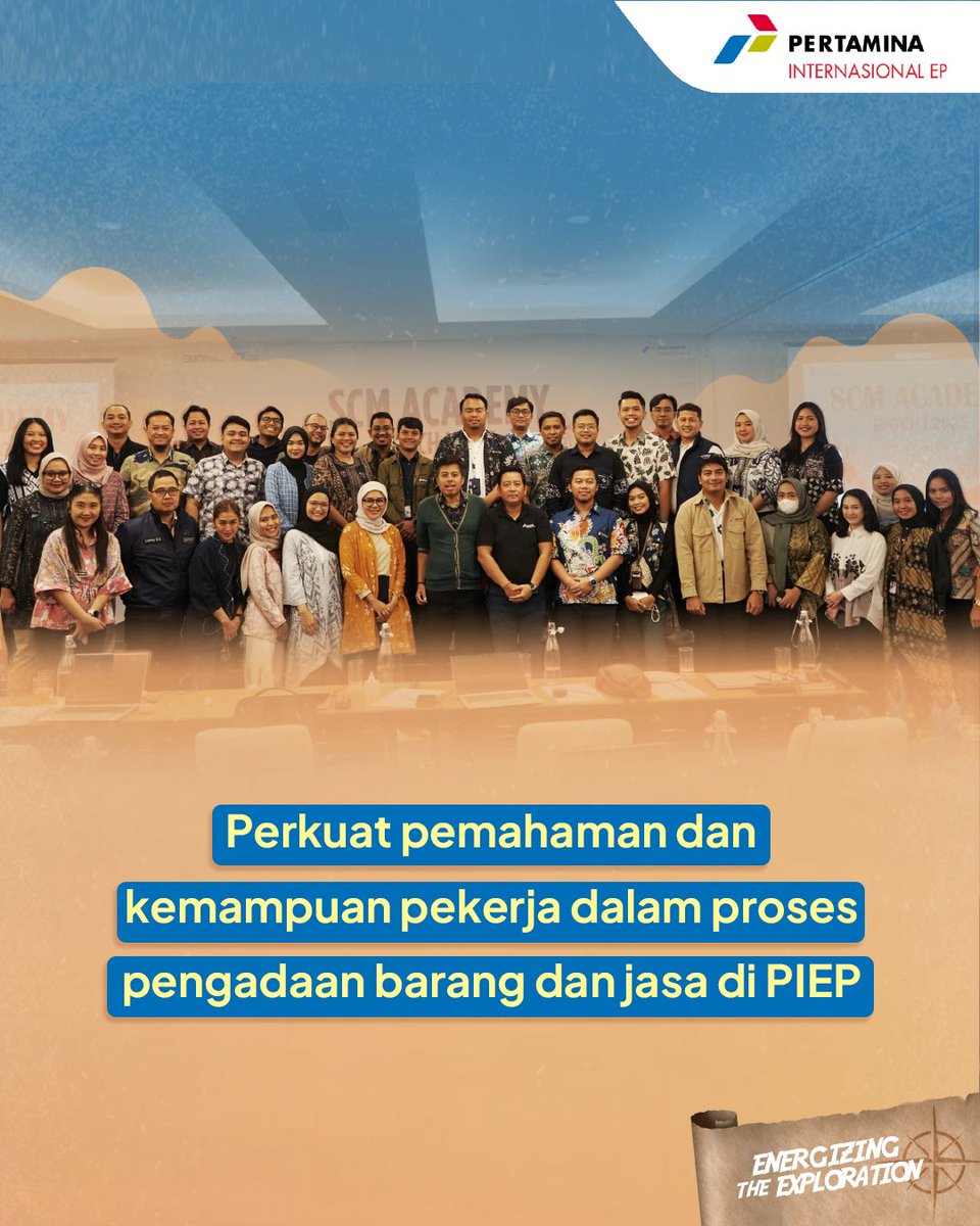 Pertaminapiep's tweet photo. PIEPLES, SCM Academy Batch I Resmi Digelar, lho!

PIEP Regional 5 meluncurkan pelatihan pengadaan untuk tingkatkan kompetensi pekerja, baik di dalam negeri maupun luar negeri.

Terima kasih untuk semua pihak yang berkontribusi. Sampai jumpa di Batch II!

#Pertamina
#PIEP https://t.co/NYW4Zwgm58