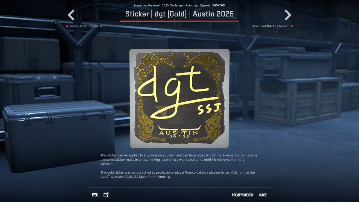 Los cuatro stickers de <a href="/dgtcsgo/">9z dgtssj</a>👏