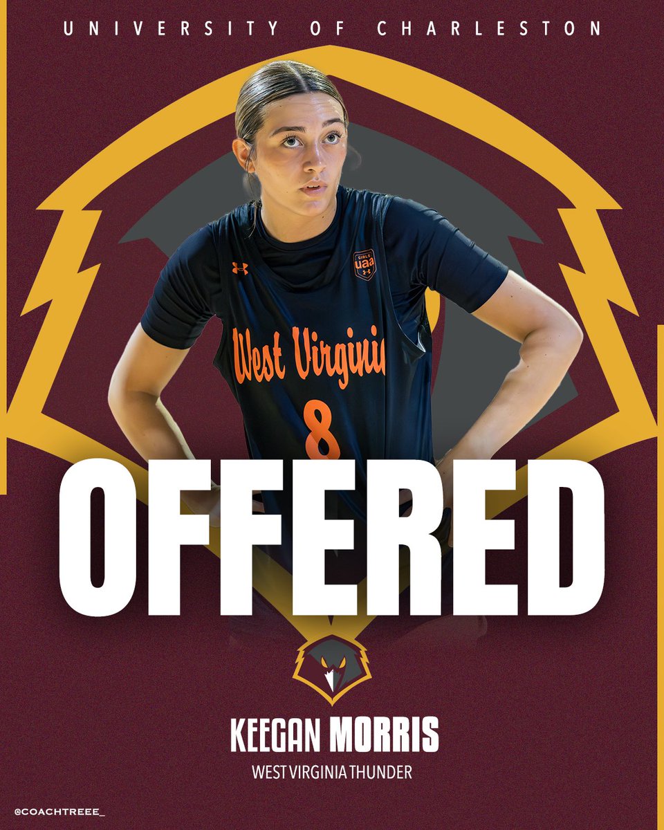 West Virginia Thunder UAA (@wvthunderuaa) on Twitter photo Keegan Morris ‘26 (<a href="/KeegMorris8/">Keegan Morris</a>) has picked up an offer from Charleston!
#WVThunderFam | ⚡️⚡️ Keegan Morris ‘26 (<a href="/KeegMorris8/">Keegan Morris</a>) has picked up an offer from Charleston!
#WVThunderFam | ⚡️⚡️