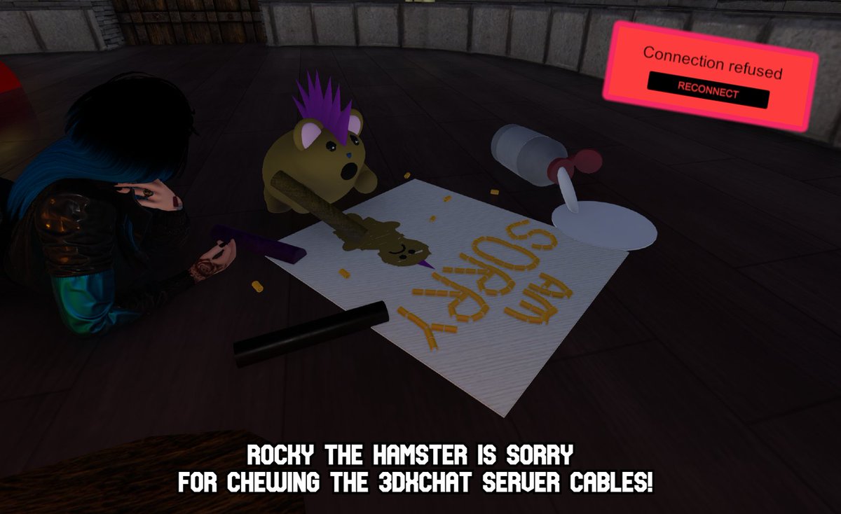 RockyArcade's tweet photo. Looks like no #3DXChatGame  tonight Sorry Rocky has been a bad boy again! https://t.co/mS5Y3rrh7Z