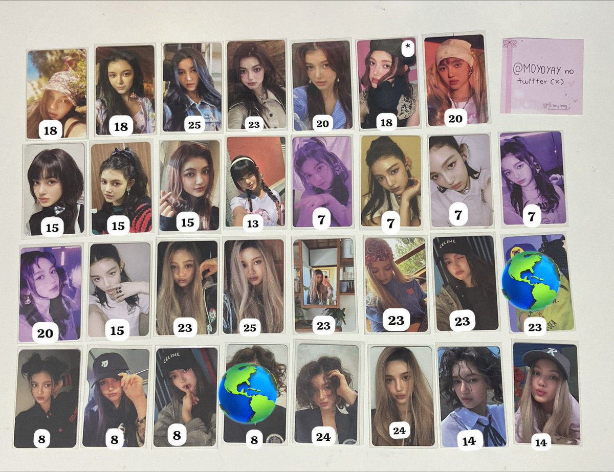 moyoyay's tweet image. 🌻🐶|| VENDA/VENDO DANIELLE NJZ

!!NÃO É CEG, COMPRA INDIVIDUAL!!

• Preço na imagem + frete (14)
• Um Weverse só sai com + 1 card 
• ⁠* = pressmark/avaria
• ⁠Mando vídeos no pv do card
• ⁠Não reservo
• ⁠prazo de envio: 2 semanas
• ⁠Fbs no X @moyoyay