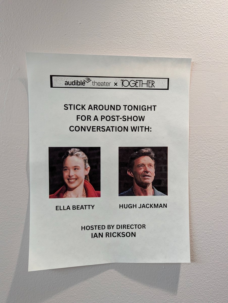 Hugh was so amazing! I was third row and you could see in the emotional scenes he was actually crying. I hope I find some videos from the Q&amp;A afterwards because it was so interesting.

(Also, Ella Beatty is one to watch. She's gonna be a major star if there's any justice)