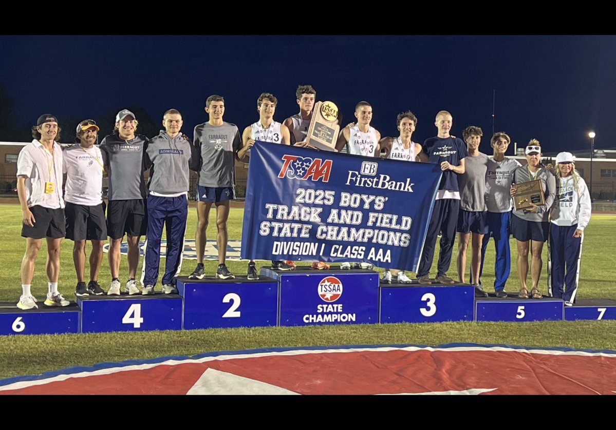 jack tate (@coachtatefhs20) on Twitter photo The Farragut Admirals Boys Track and Field Team has won the TSSAA STATE CHAMPIONSHIP! Coach Chelsea Osborne goes out as State Champion!
Amazing accomplishment by our great athletes and coaches!
⚓️ 🏆 🥇🏃♂️
<a href="/AdmiralsXC_TF/">Chelsea Osborne</a> <a href="/prepxtra/">PrepXtra</a> <a href="/5StarPreps/">5Star Preps</a> The Farragut Admirals Boys Track and Field Team has won the TSSAA STATE CHAMPIONSHIP! Coach Chelsea Osborne goes out as State Champion!
Amazing accomplishment by our great athletes and coaches!
⚓️ 🏆 🥇🏃♂️
<a href="/AdmiralsXC_TF/">Chelsea Osborne</a> <a href="/prepxtra/">PrepXtra</a> <a href="/5StarPreps/">5Star Preps</a>