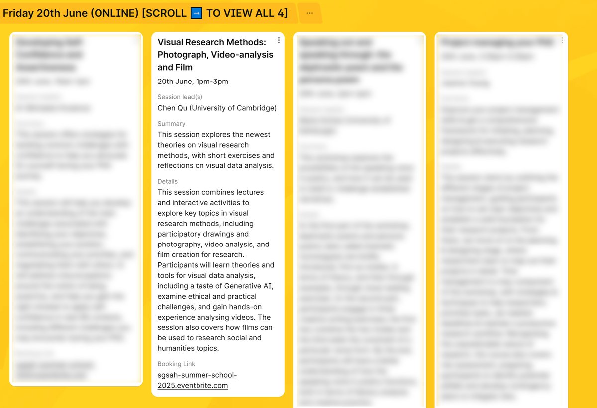 Excited to lead this course again at Summer School Scottish Graduate School for Arts &amp; Humanities <a href="/ahrcpress/">Arts and Humanities Research Council</a> <a href="/UofGlasgow/">University of Glasgow</a> <a href="/ScotFundCouncil/">Scottish Funding Council</a>.

Come join if you're curious about visual research methods including how to use GenAI to make them! 📸

Registration: eventbrite.com/e/sgsah-summer…