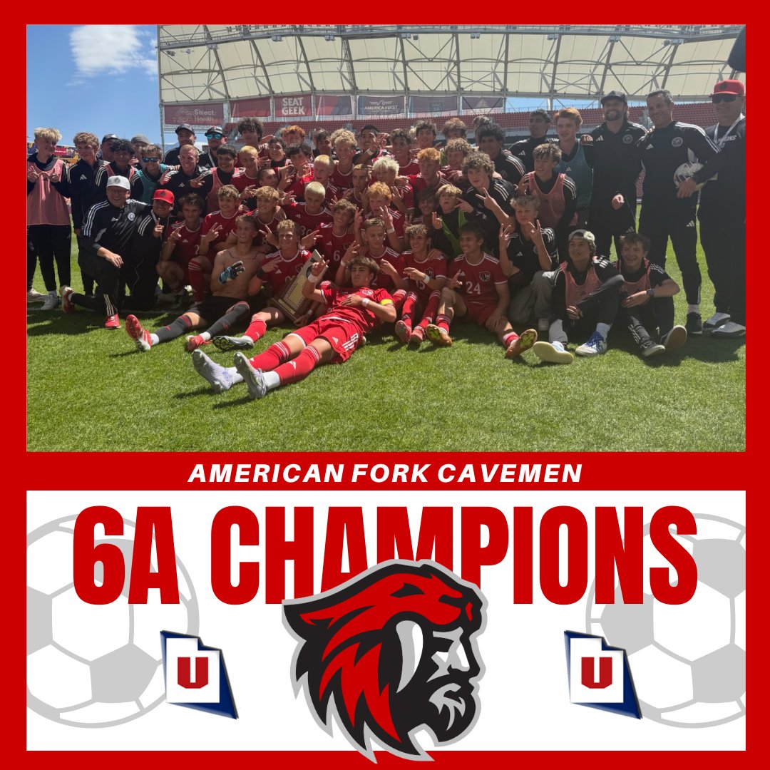 🎉 The title is theirs! Congratulations to the American Fork High School boys soccer team on becoming the 2025 6A state champions!