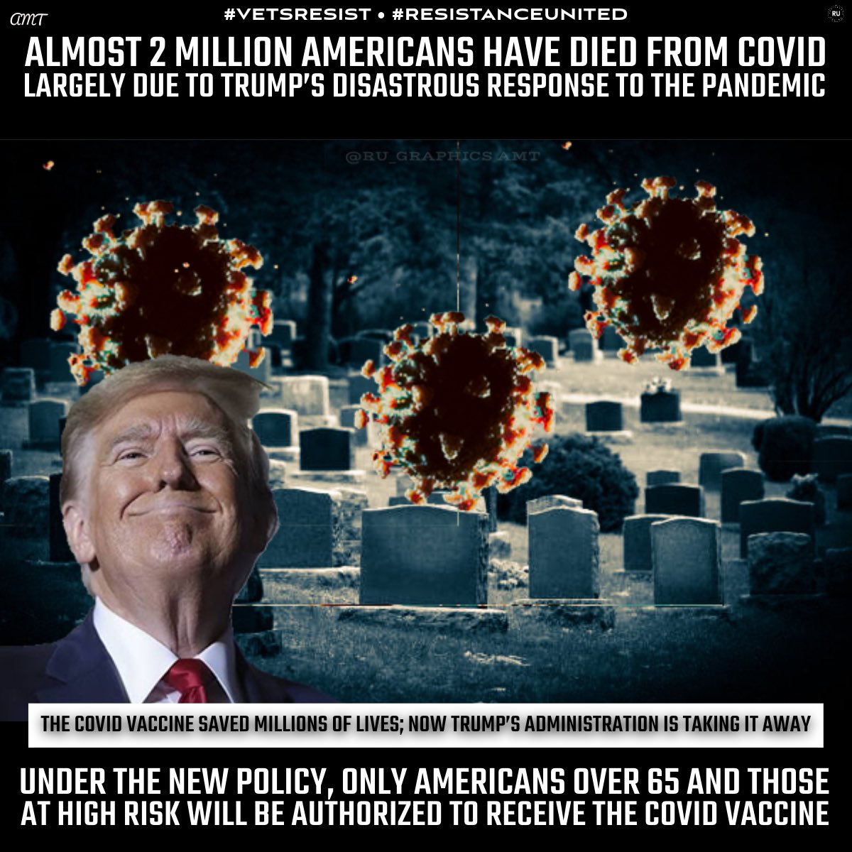 #ResistanceUnited
There was only one thing Trump did that was good. He speeded up the development and approval of the Covid19 vaccine.
MAGA, through their idiotic conspiracy theories, turned against the vaccines so Trump followed his followers &amp; went against the vaccines.