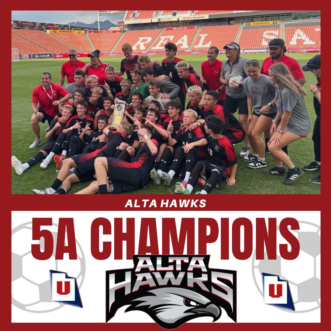 ⚽ 5A boys soccer state champions have been crowned! Congratulations, Alta High School, on taking the title!