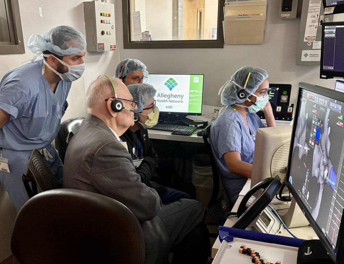 battel_'s tweet photo. What an amazing week — from presenting @AHN_CVI Grand Rounds on the impact of AI in Cardiology, with my co-chief fellow @DrNikosPappan, to spending the day with the phenomenal #EP pioneer Dr. @MelScheinman. Very thankful to @AHNCVFellows and #DrAmitThosani for these unique opportunities!