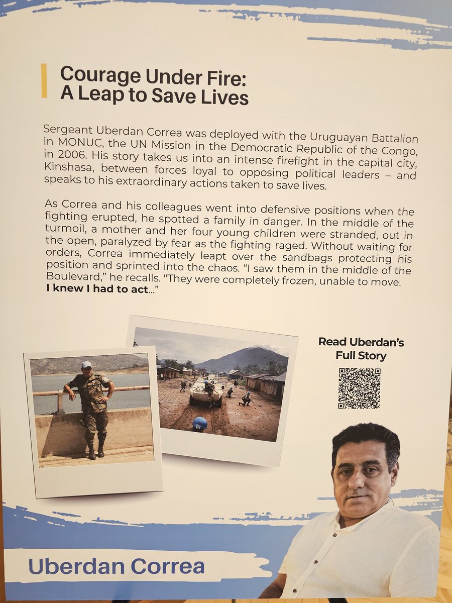 UruguayONU's tweet photo. En el evento #ProfilesinProtection, celebramos las extraordinarias historias de los miembros de las fuerzas de paz que han dado sentido al mandato de protección de los civiles durante más de 25 años. UN seleccionó a dos uruguayos que fueron parte de la MONUSCO, Fasanelo y Correa. https://t.co/52xxPm1cEk