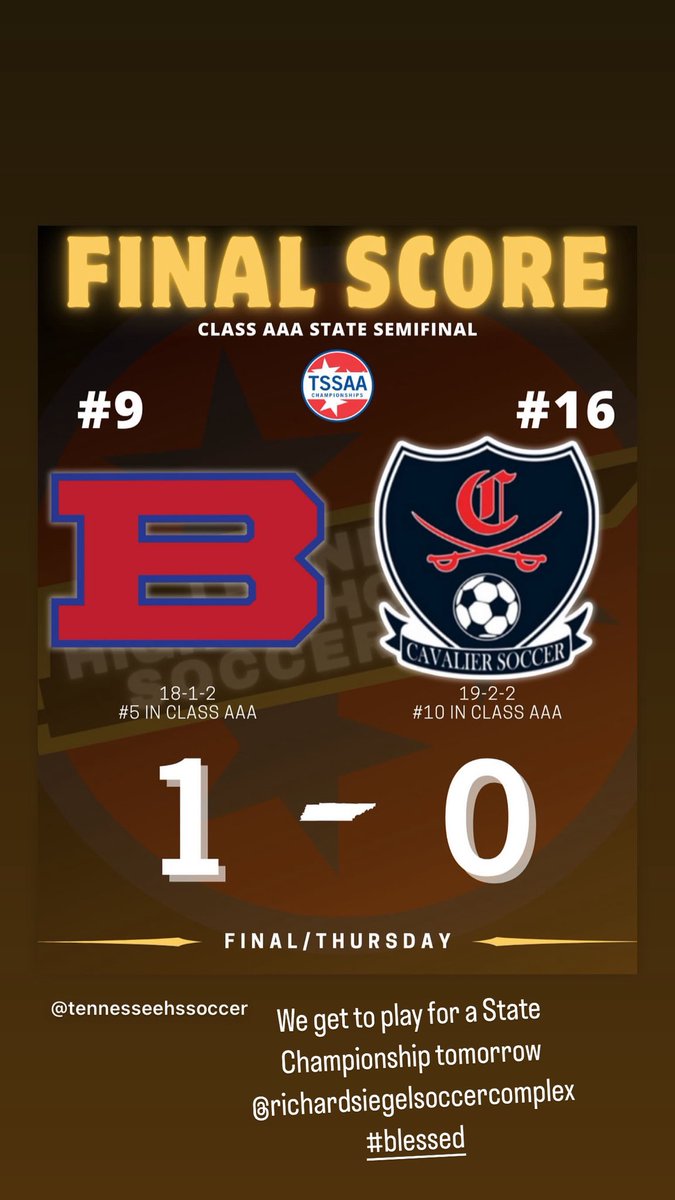 Bartlett plays for the State Championship tomorrow 4pm at Richard Siegel Soccer Complex!
First time in school history!