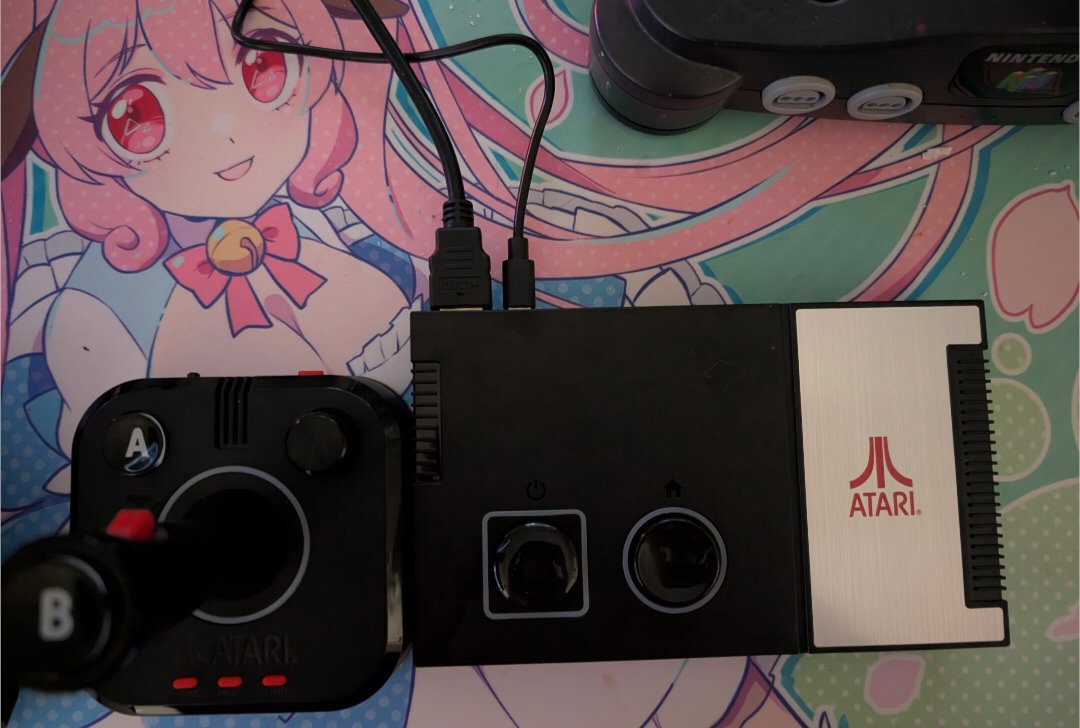 So for Atari celebration tomorrow it won't be original hardware but it's this cool usb collection I found. It also plays with a hand stick controller so it's as close as original as possible yeah!