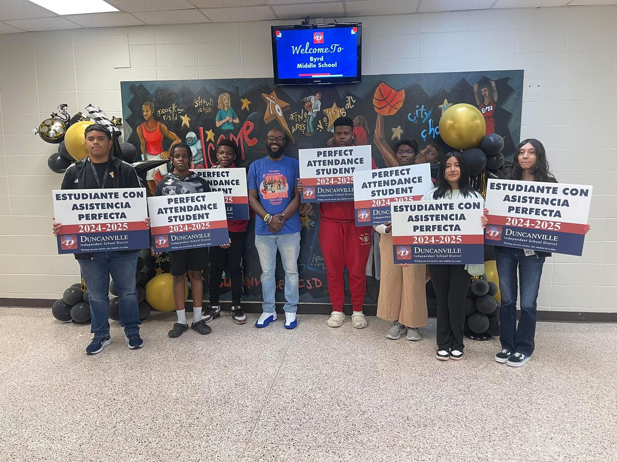 Shoutout to our Attendance All-Stars!
You showed up, stood out, and stayed strong. That’s 100% commitment! 

Perfect attendance: unlocked ✅
Consistency: mastered ✅
Excuses: denied ✅
#EveryDayCounts #Leadwithimpact #BMSProud <a href="/DuncanvilleISD/">Duncanville ISD</a> <a href="/DvilleSSCS/">Duncanville ISD Student Services & Campus Support</a>