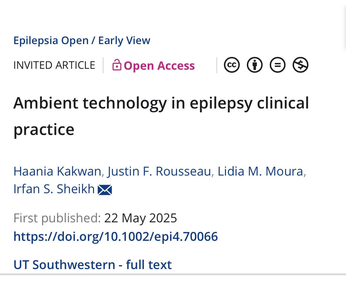 Curious to know how Ambient Technology works in an Epilepsy Clinical Practice ? Take a look at our latest publication ! <a href="/UTSWNeurology/">UTSW Neurology</a> <a href="/LidiaMouraNVL/">L M</a> 

onlinelibrary.wiley.com/doi/10.1002/ep…
