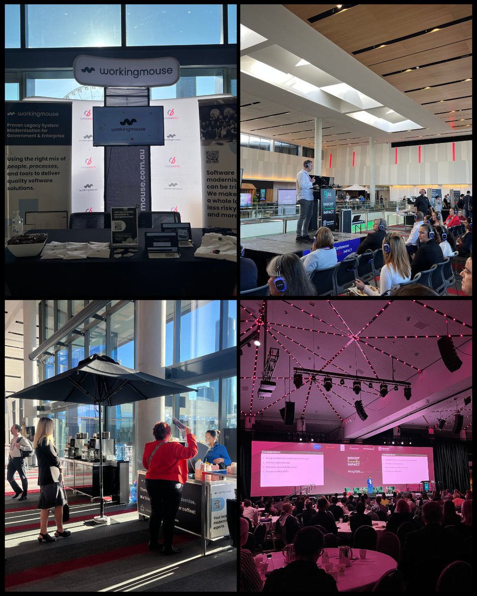 Yesterday at BiiG, the WorkingMouse team had a great time connecting over coffee, TimTams, and conversation—plus some limited edition merch to take home!

#BiiG2025 #WorkingMouse #LegacyModernisation #Jidoka #LeanThinking #DigitalTransformation #SoftwareModernisation #GovTech