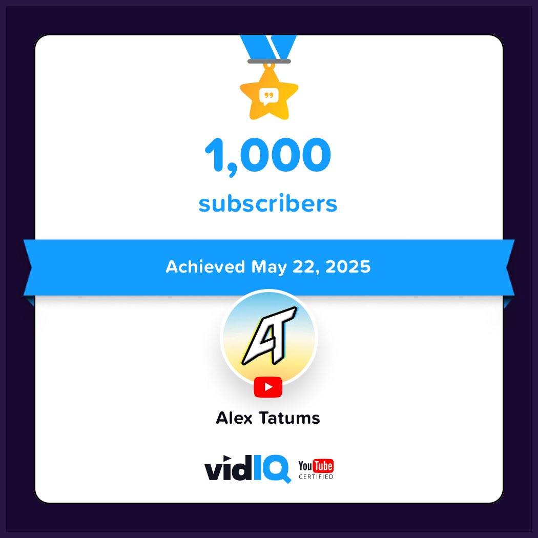 AlexTatums's tweet photo. 1,000 subscribers.
After 3 years of trial and error, doubt, and starting over… we’re finally here.
I’m beyond grateful for every person who clicked, watched, liked, or believed even a little.
This is just the beginning. Thank you all! 

Special 1k dropping tomorrow 👀 https://t.co/kzpsGLdnad