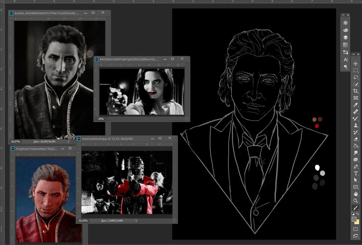 Ohohoho, what an IDEA I have😏
Starting from some sketch thins, but I already see the POTENCIAL
*if you know where these screenshots come from, you can guess what I am talking about*
#WIP #bg3 #bg3fanart #bg3raphael