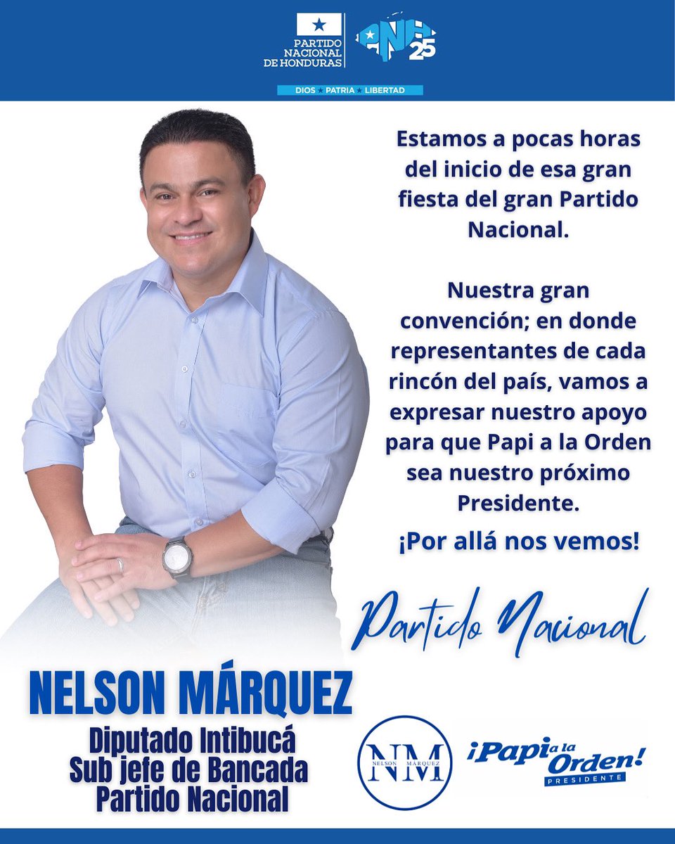 Cachurecos:

!Nos vemos en la convención! 🇸🇴🥾🥾🫡

#QueLindoSerCachureco #NelsonMárquezDiputado