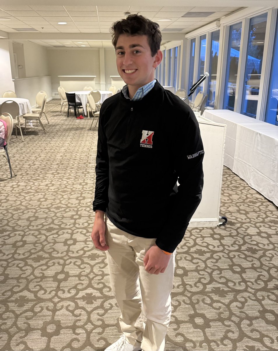 A huge congratulations to hingham junior Ethan Warhaftig who was named Patriot league MVP tonight. Ethan plays #1 for the harbormen and had a tremendous regular season.  A huge honor and so well deserved. 
<a href="/HarbormenNews/">HinghamHSAthletics</a> 
<a href="/sports_ledger/">Patriot Ledger sports</a> 

it’s not over yet boys!! On to states!!