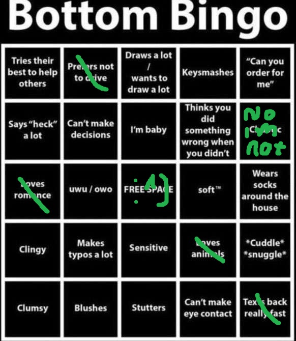 The only bottoming I do is bottoming the dps charts playing Ninja.