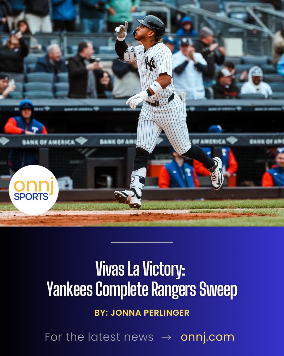 JP_YankeesGirl (@90syankskid) on Twitter photo 🔹Rodón: 6 scoreless, 8 K 💪
🔹Vivas: first career HR = the only run needed 💣
🔹Bellinger’s 15-game hit streak? Snapped ❌
🔹Third sweep of ‘25 (MIL, KC, TEX) ✔️
🔹On to Colorado for Memorial Weekend 🇺🇸🌄
Full recap: onnj.com/vivas-la-victo… <a href="/ONNJSports/">ONNJSports</a> @yankees #repbx 🔹Rodón: 6 scoreless, 8 K 💪
🔹Vivas: first career HR = the only run needed 💣
🔹Bellinger’s 15-game hit streak? Snapped ❌
🔹Third sweep of ‘25 (MIL, KC, TEX) ✔️
🔹On to Colorado for Memorial Weekend 🇺🇸🌄
Full recap: onnj.com/vivas-la-victo… <a href="/ONNJSports/">ONNJSports</a> @yankees #repbx