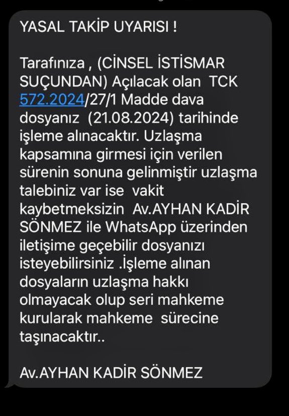 Telefonunuza böyle bir mesaj gelse ne düşünürsünüz? Yargının işleyişine dair basit kuralları biliyorsanız öfkelenmek en doğal tavrınız olabilir. Peki, adliyeler hayatınıza uzak ve sadece haberlerde gördüğünüz binalardan ibaretse ne yaparsınız? Tahmin ediyorum. 
Yalan yok, ilk bir