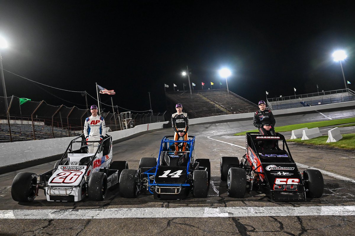 Your 77th Annual Unified Group Services Little 500 Presented By UAW front row!

Inside: Tyler Roahrig
Middle: Davey Hamilton Jr
Outside: Colton Bettis

📸: Jack Kessler