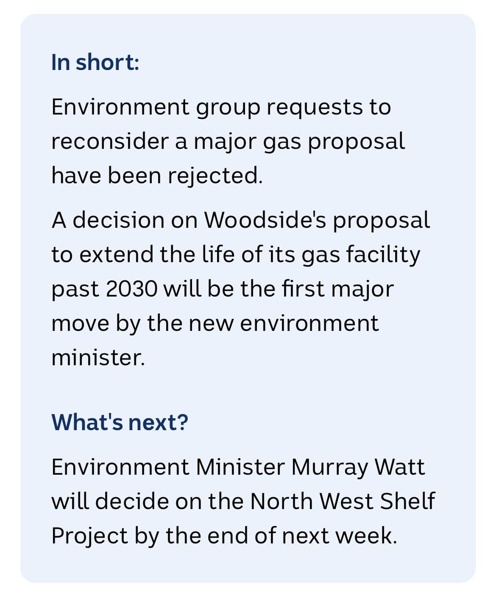 Under the cover of the on-again/off-again Coalition drama, Labor is gearing up to approve an absolutely catastrophic gas project.

Woodside’s North West Shelf is an untapped climate bomb.

This approval would mean supercharged floods, fires and species extinctions.