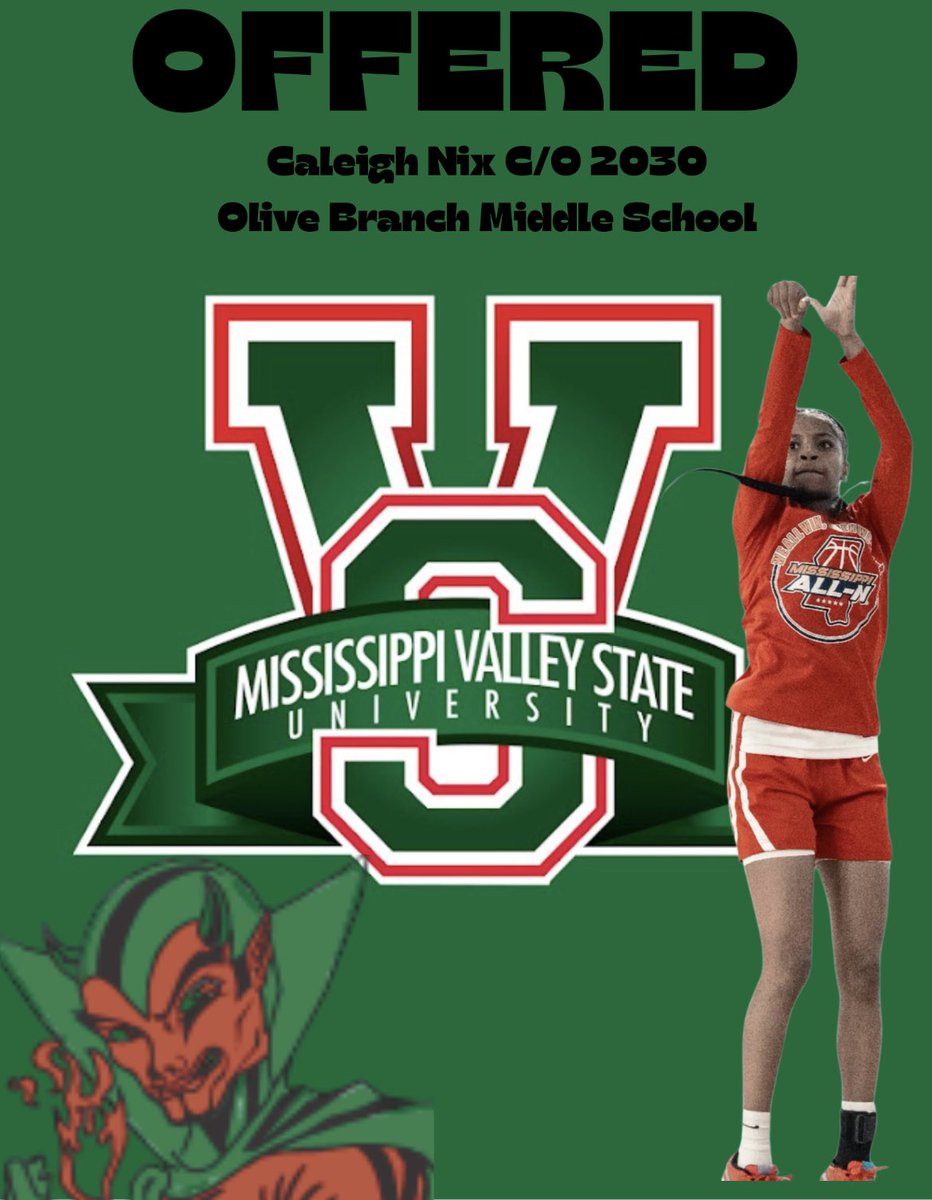 Caleigh Nix (@caleighnix10) on Twitter photo AGTG I have picked up another D1 offer from Mississippi Valley State. #SWAC #Blessings Thank you <a href="/MvsuWBB/">Valley State Women’s Basketball</a>. AGTG I have picked up another D1 offer from Mississippi Valley State. #SWAC #Blessings Thank you <a href="/MvsuWBB/">Valley State Women’s Basketball</a>.