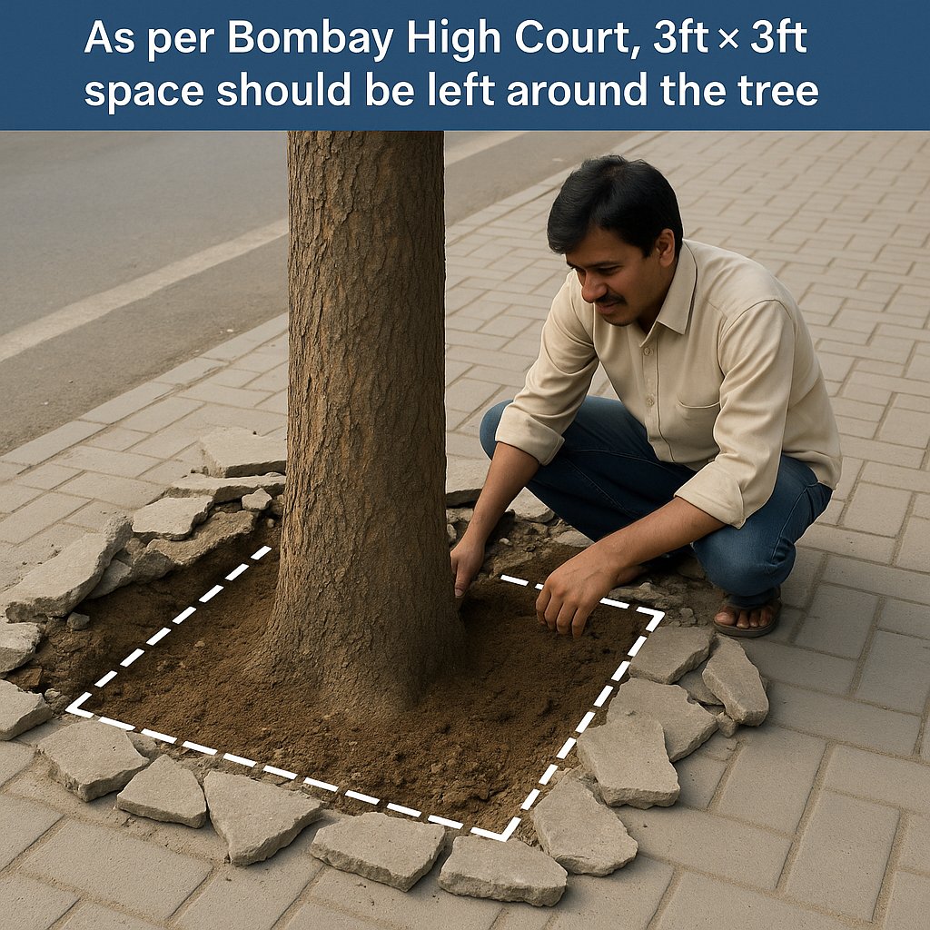 𝐃𝐞-𝐜𝐞𝐦𝐞𝐧𝐭𝐢𝐧𝐠 𝐚𝐫𝐨𝐮𝐧𝐝 𝐭𝐫𝐞𝐞𝐬

As per the High Court, a minimum of 3 ft by 3 ft open space must be left around each tree.

<a href="/mhemachari/">Hema Chari Madabhushi</a> 
<a href="/ameetgsingh/">ameet singh</a> 
<a href="/each1save2/">Each1Save2</a> 
<a href="/RajaSubramani22/">Raja Subramani</a> 
<a href="/SaxsSathya/">Saxs</a> 
<a href="/gtitli/">Gangotri Chanda</a> 
<a href="/MrMcgreely/">RTMhaVai</a> 
<a href="/Meghnarbhandari/">Meghna Bhandari</a> 
<a href="/RohanAaron1/">Rohan Aaron</a>