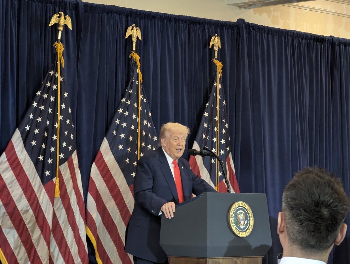 Legendary moment, Trump speaking at his golf course!