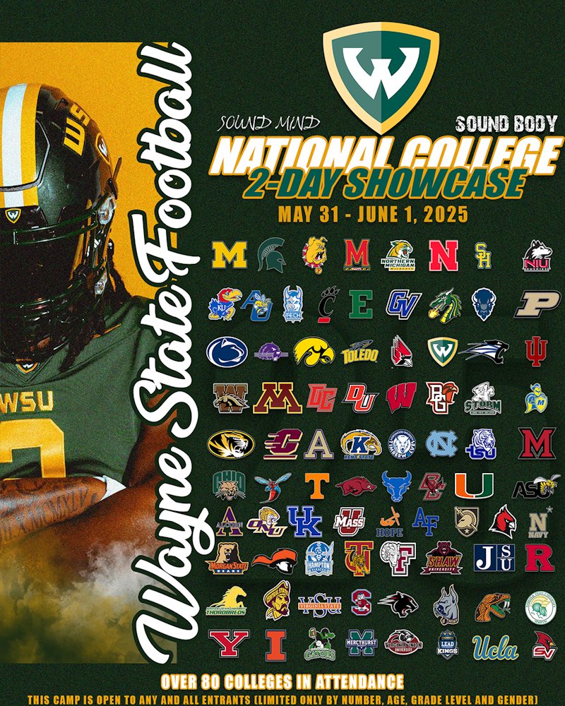 Bigbodylucas2028 (@lucasrios60) on Twitter photo My first camp of the camp season I will be at the Wayne State university mega camp on May 31st and June 1st. I’m excited to get to work!
<a href="/EDGYTIM/">Timothy “EDGYTIM” OHalloran</a> <a href="/jdkelly06/">J. Kelly</a> <a href="/OLMafia/">OL MAFIA</a> <a href="/coachpass23/">Michael Passarella</a> <a href="/CoachBizz/">Nick Bizzieri</a> <a href="/KylePetros1/">Coach Petros</a> <a href="/CoachBorsch/">Grant Borsch</a> <a href="/PrepRedzoneIL/">Prep Redzone Illinois</a> <a href="/DePaulPrepFB/">DePaulPrepFB</a> <a href="/PlayBookAthlete/">PLAYBOOK ATHLETE</a> <a href="/LemmingReport/">Tom Lemming</a> My first camp of the camp season I will be at the Wayne State university mega camp on May 31st and June 1st. I’m excited to get to work!
<a href="/EDGYTIM/">Timothy “EDGYTIM” OHalloran</a> <a href="/jdkelly06/">J. Kelly</a> <a href="/OLMafia/">OL MAFIA</a> <a href="/coachpass23/">Michael Passarella</a> <a href="/CoachBizz/">Nick Bizzieri</a> <a href="/KylePetros1/">Coach Petros</a> <a href="/CoachBorsch/">Grant Borsch</a> <a href="/PrepRedzoneIL/">Prep Redzone Illinois</a> <a href="/DePaulPrepFB/">DePaulPrepFB</a> <a href="/PlayBookAthlete/">PLAYBOOK ATHLETE</a> <a href="/LemmingReport/">Tom Lemming</a>