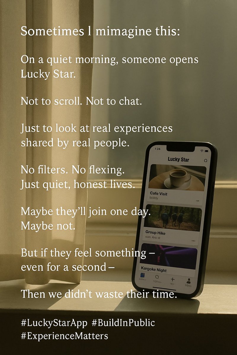 ZeroLuckyStar's tweet photo. Lucky Star’s beta version is almost ready.
We plan to launch on the App Store across
the US, Canada, Australia, Japan, Korea — and South America next.
A new kind of social experience, built for quiet impact.
#LuckyStarApp #ExperienceMatters #GlobalBeta https://t.co/BxmFDNGeTd