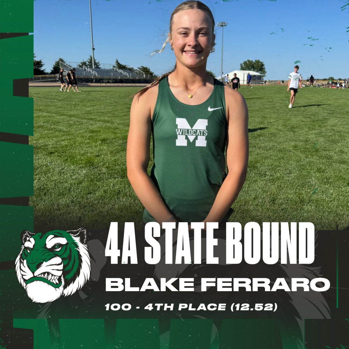 Mulvane Sports (@mulvanesports) on Twitter photo CONGRATS to Mulvane sophomore Blake Ferraro, who stamped her way to state in the 100 meter dash with a time of 12.52 at regionals today!! Way to go Blake!! <a href="/MulvaneTrackXC/">Mulvane Track & XC</a> CONGRATS to Mulvane sophomore Blake Ferraro, who stamped her way to state in the 100 meter dash with a time of 12.52 at regionals today!! Way to go Blake!! <a href="/MulvaneTrackXC/">Mulvane Track & XC</a>