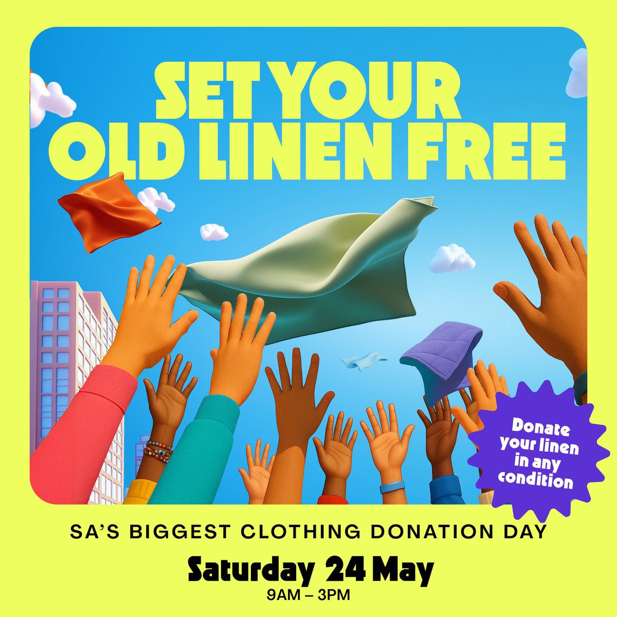 Set Your Clothes Free is on tomorrow! 👗♻️ Green Industries SA is teaming up with councils and charities to donate quality clothing and recycle worn-out linens.

Drop-off event:
📅 Saturday 24 May 🕘 9 am – 3 pm
📍 Heathfield Works Depot

Find out more 👉 ow.ly/nYo250VJrKt