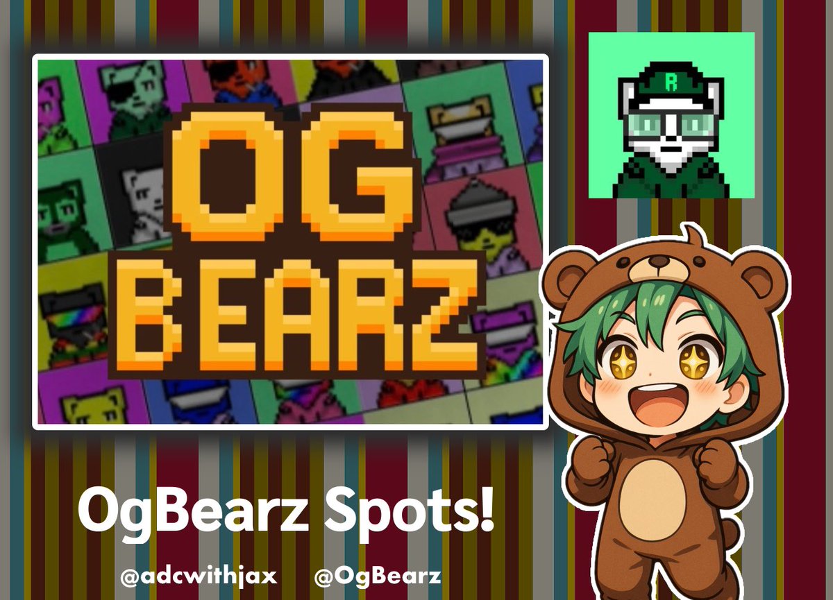 adcwithjax's tweet image. Ronen ponzi is getting lucrative day by day, and I’m excited to annouce to you another giveaway, this time by @OgBearz ! 🧸

Interested? Let me show you the steps in order to get in and be selected as a sole owner of one out of 1111 OgBearz! 

🐻 1 GTD and 2 WL

How to join:

↘️