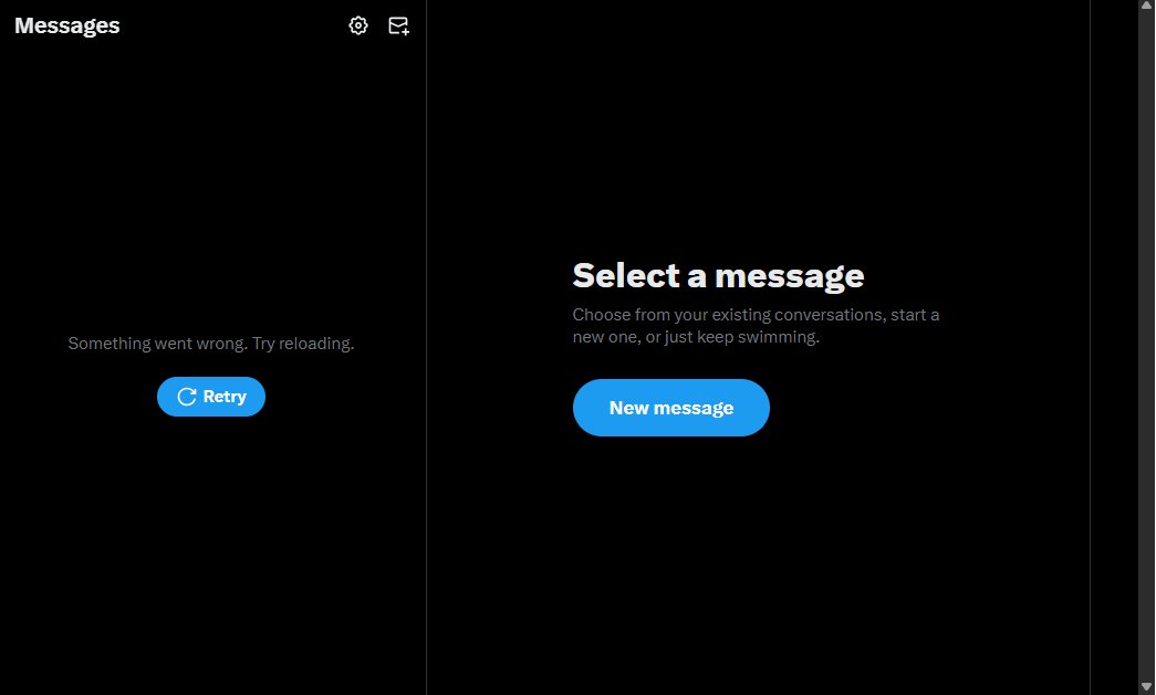 How the Messages section of X has looked like on my mobile device since <a href="/elonmusk/">Elon Musk</a> decided i am not popular enough to be called a "troll", but am enough of a "nuisance" to continue to slightly increase my micro UI difficulties until I "crash out"