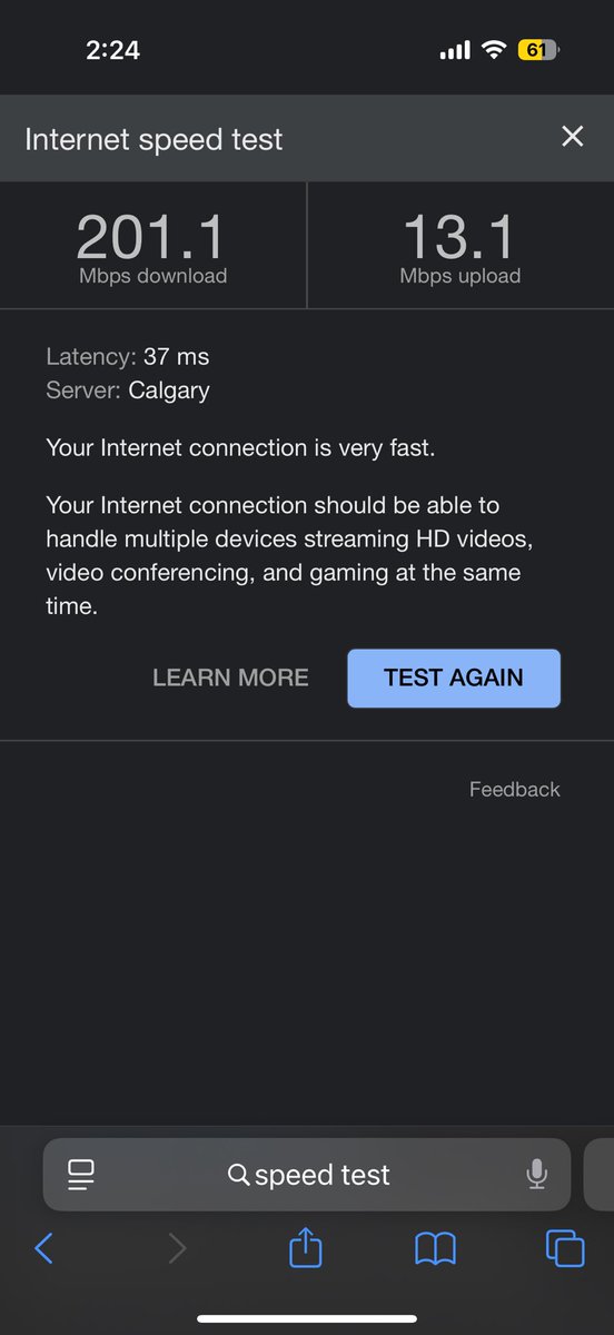 Today I was lucky enough to get on a plane with <a href="/WestJet/">WestJet</a> new starlink internet. 

I am going to be disappointed on every other plane now if I don’t have this.