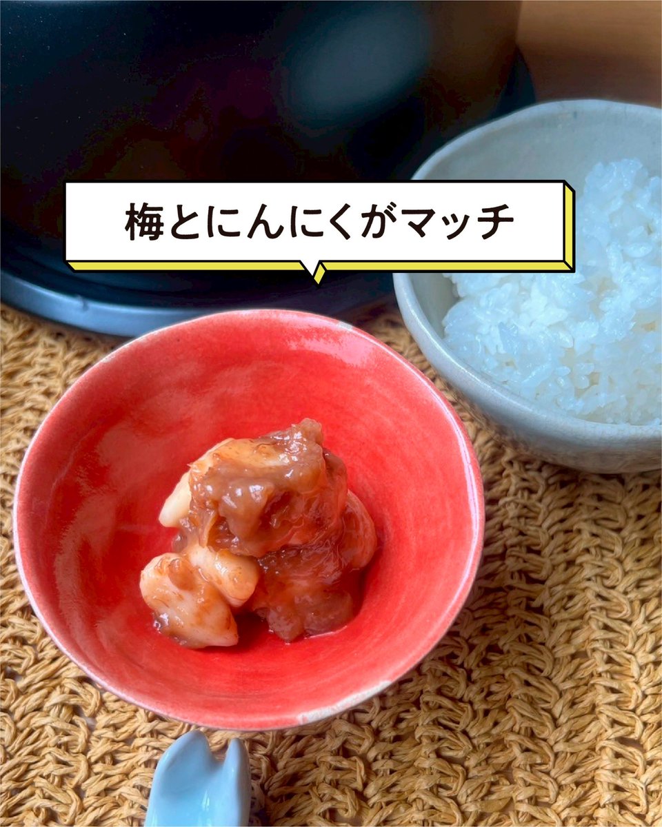 kdepkdep's tweet photo. 梅の酸っぱさとにんにくのパンチが絶妙で、ごはんが止まらない!🍚
かまどご飯釜で炊いたツヤツヤごはんと一緒にいただきました✨これはクセになる美味しさ🥢
#ケデップ #kdep #かまどご飯釜 #ご飯のおとも #おうちごはん #白米 #アンテナショップ巡り https://t.co/FZ0EoLzJQ1