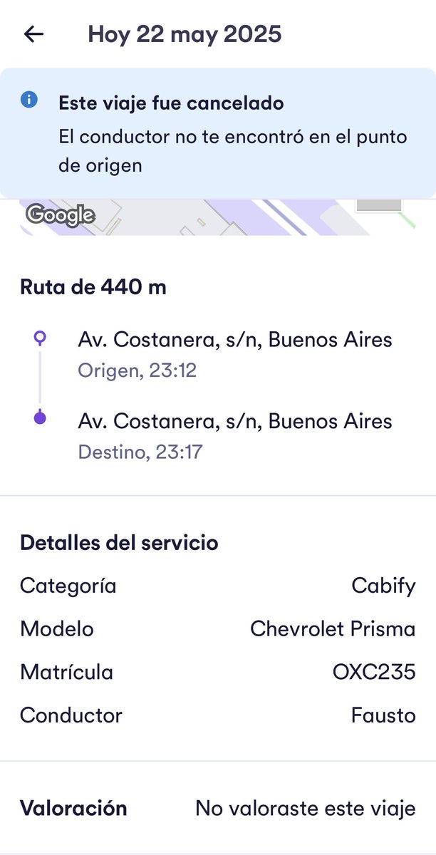 virdelaquema's tweet photo. @cabify_arg  aparentemente Fausto tiene un auto invisible, me cobró dos veces porque canceló dos veces diciendo q no estaba en el punto de partida. Chevrolet prisma OXC235 , Fausto salia más caro el viaje si lo tomabas. https://t.co/vZc36AAV5a