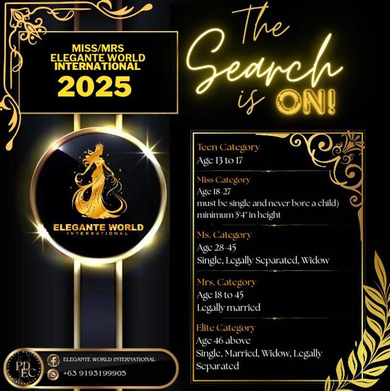 Miss / Mrs Elegante World International 2025 (1st Edition) Looking for Candidates and National Directors from all over the world. No franchise fee to be collected.

Link:
1in1m.proboards.com/thread/24085/e… #proboards