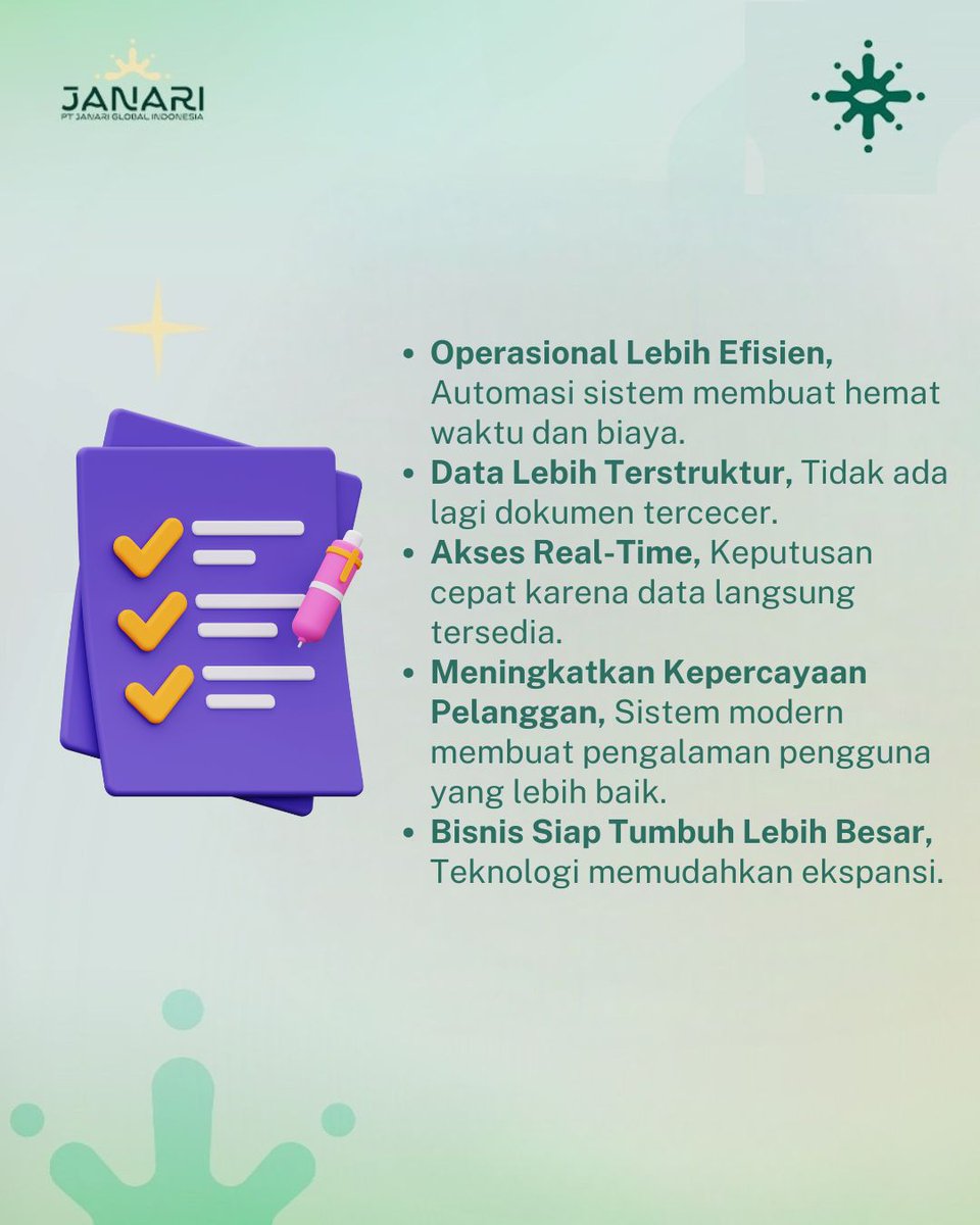 hello_janari's tweet image. Janari hadir untuk bantu bisnis Anda naik level.

Kami kembangkan solusi digital berbasis kebutuhan dan tujuan Anda.

#Janari
#JanariGlobal
#ITDevelopment