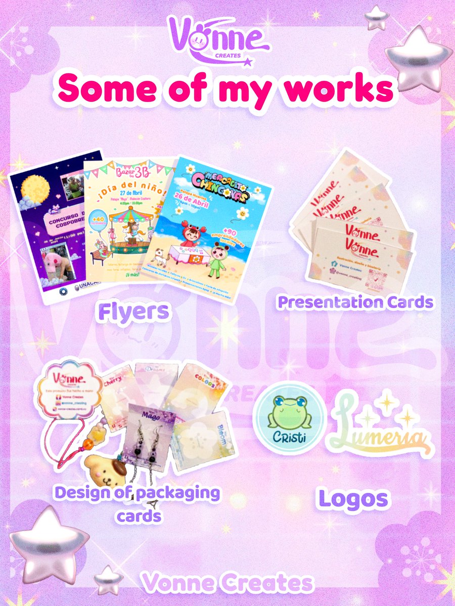 Vonne_creates's tweet photo. 💖Helloooo!!! I'm opening comissions but this time I also including designs of a lot of stuff like:
• Invitations
• Flyers
• Presentation cards
• And more!!
✨Pls send a DM if you want more details about pricing and stuff ✨
#BySung #commissionsopen #designer #Artist https://t.co/JjtYVqlqDg