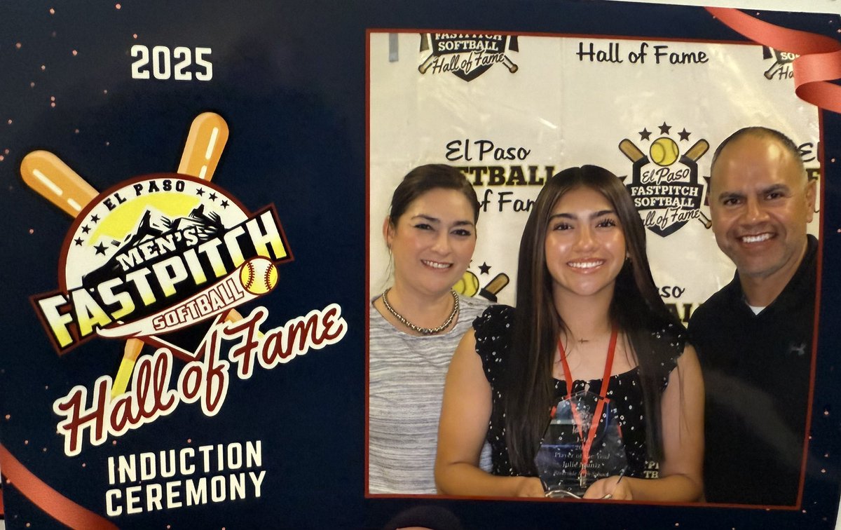 Julie received the 1-4A 2025 Player of the Year from El Paso Men’s Fastpitch Softball Hall of Fame… 🧨🥎
